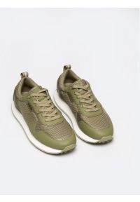 Big-Star - Sneakersy męskie khaki RR174360 303. Okazja: na co dzień. Kolor: zielony. Materiał: materiał, syntetyk. Wzór: napisy
