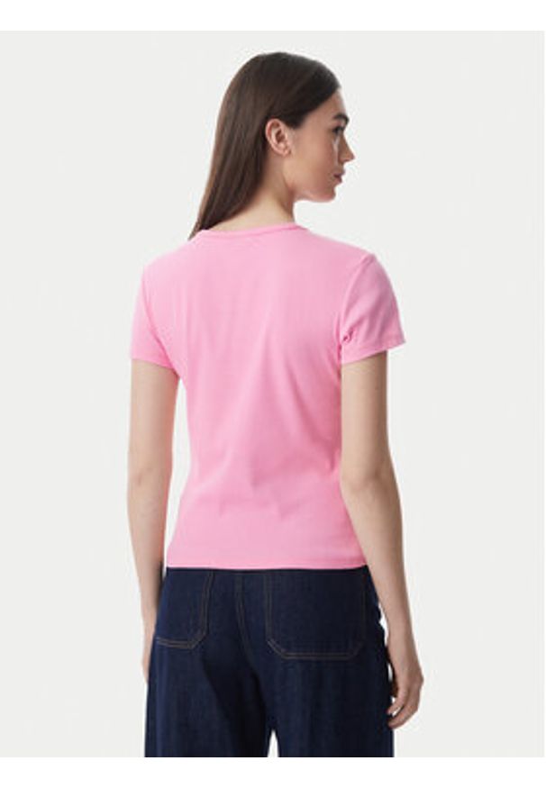 Tommy Jeans T-Shirt Essential DW0DW17383 Różowy jasny Slim Fit. Kolor: różowy. Materiał: bawełna