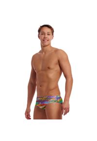 FUNKY TRUNKS - Kąpielówki męskie slipy na basen treningowe Funky Trunks Static Stack. Kolor: wielokolorowy