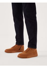 Kazar - Zamszowe sneakersy z cholewką do kostki. Zapięcie: pasek. Kolor: pomarańczowy. Materiał: syntetyk, zamsz. Szerokość cholewki: normalna #3