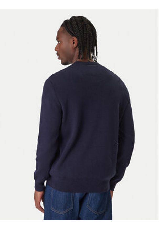 Lacoste Sweter AH5944 Granatowy Regular Fit. Kolor: niebieski. Materiał: bawełna