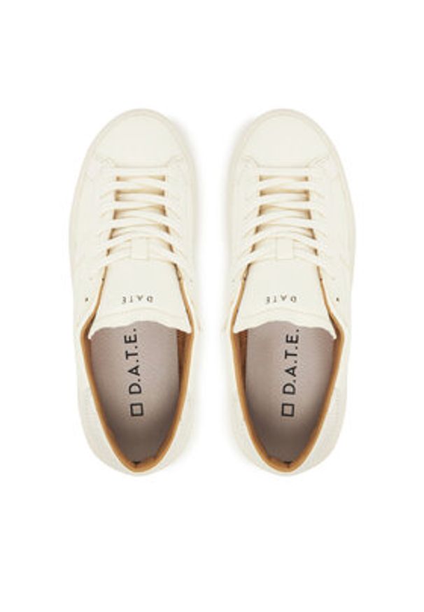D.A.T.E. Sneakersy Hill Low Platform W431-HP-MN Écru. Materiał: skóra. Obcas: na platformie