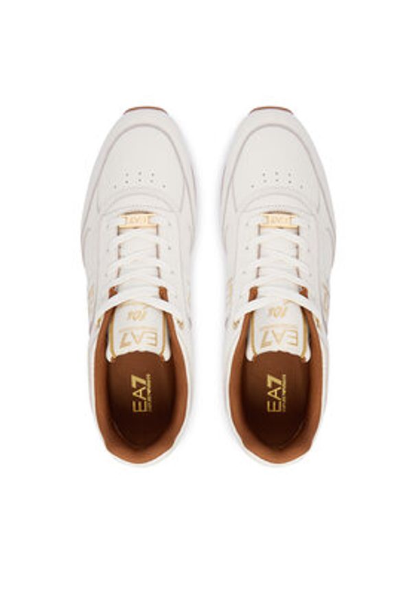 EA7 Emporio Armani Sneakersy 7X000648 AF15588 M0015 Kremowy. Kolor: kremowy. Materiał: skóra