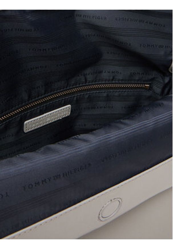 TOMMY HILFIGER - Tommy Hilfiger Torebka Th Logotape Med Crossover AW0AW17692 Szary. Kolor: szary. Materiał: skórzane