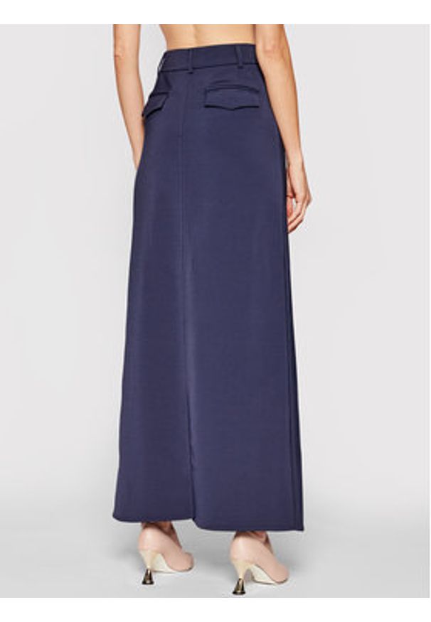 Victoria Victoria Beckham Spódnica maxi Stretch Faille 2221WSK002594A Granatowy Regular Fit. Kolor: niebieski. Materiał: syntetyk