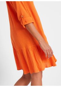Sukienka kreszowana bonprix czerwono-pomarańczowy. Kolor: pomarańczowy #5