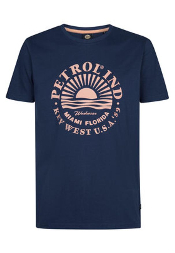 Petrol Industries T-Shirt M-1050-TSR127 Granatowy Regular Fit. Kolor: niebieski. Materiał: bawełna