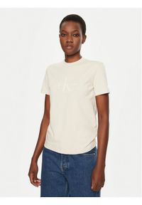 Calvin Klein Jeans T-Shirt J20J224983 Beżowy Regular Fit. Kolor: beżowy. Materiał: bawełna