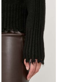 Silvian Heach sweter damski kolor czarny ciepły. Kolor: czarny. Materiał: dzianina. Długość rękawa: raglanowy rękaw #4