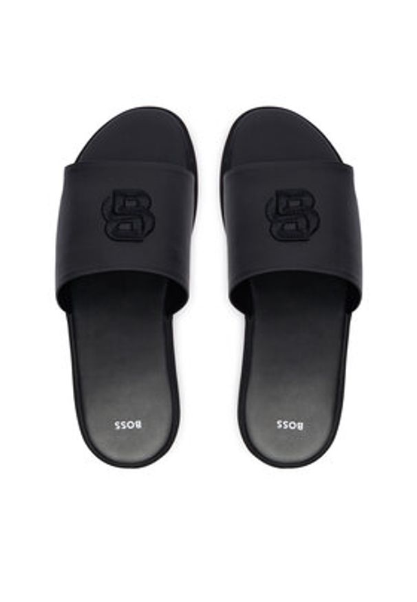 BOSS Klapki Darrel 50563148 Czarny. Kolor: czarny. Materiał: skóra