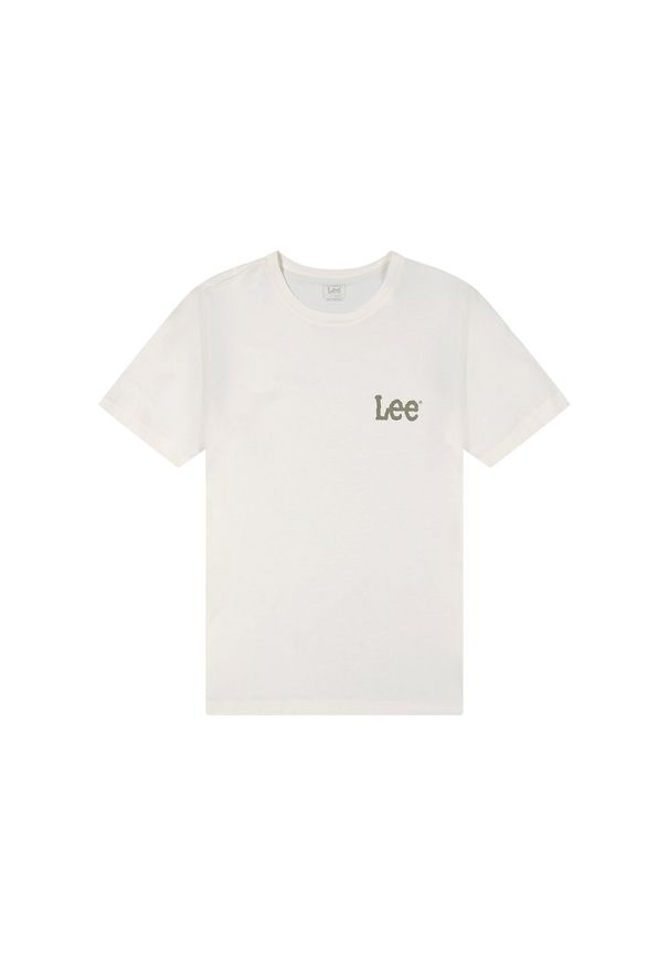 Lee - MĘSKA KOSZULKA LEE MEDIUM WOBBLY LEE TEE ECRU 112370504