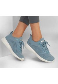skechers - Buty do chodzenia damskie Skechers Bobs Squadtough Talk. Zapięcie: sznurówki. Kolor: niebieski. Materiał: materiał, syntetyk, tkanina. Szerokość cholewki: normalna. Sport: turystyka piesza