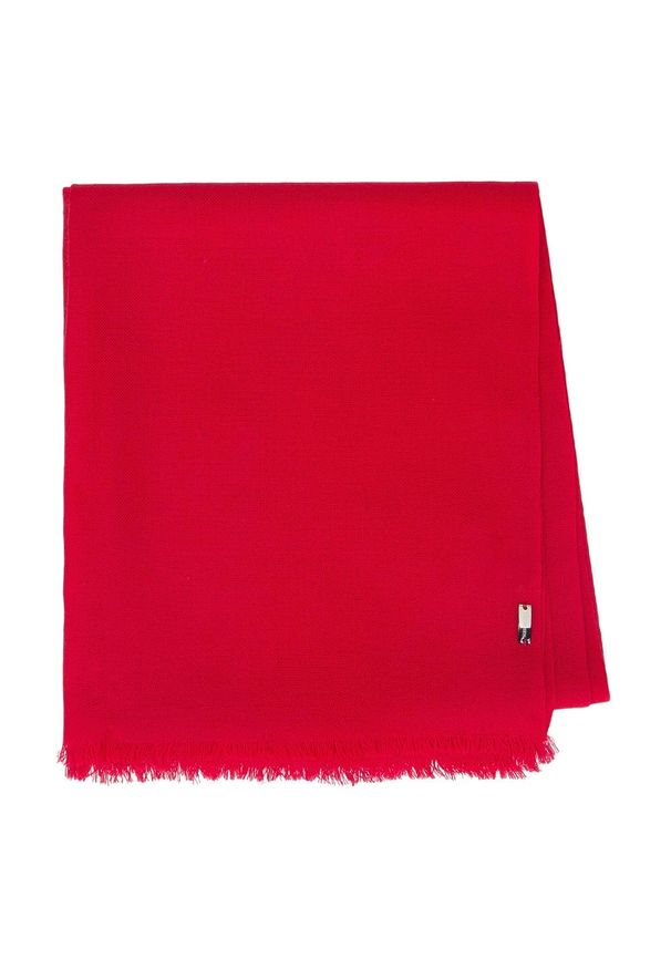 Wittchen - Damski szal wełniany cienki. Kolor: czerwony. Materiał: wełna. Styl: klasyczny, elegancki