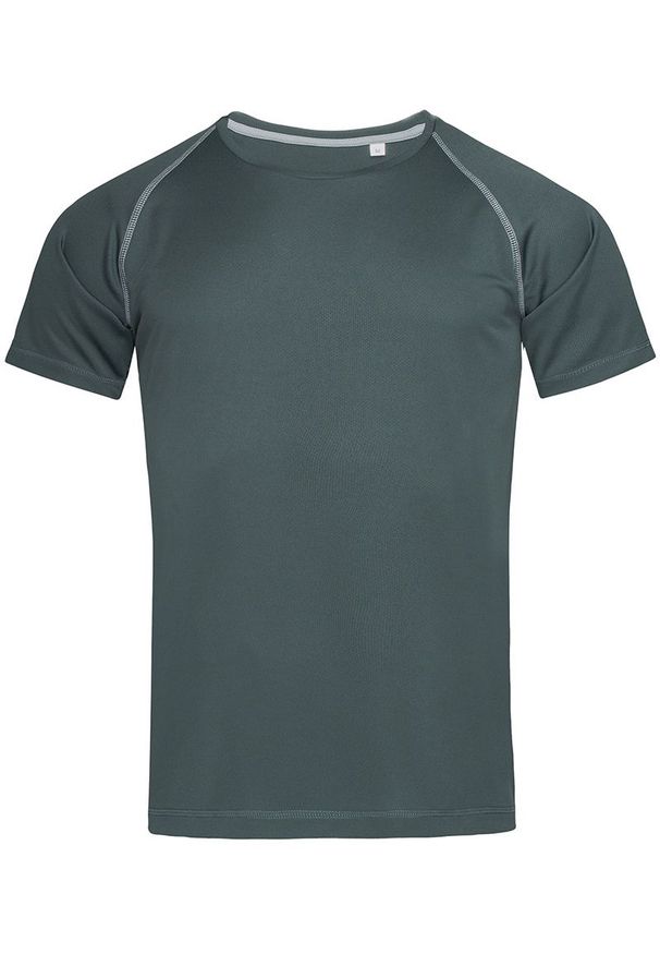 Szary t-shirt Stedman raglanowy rękaw, sportowy