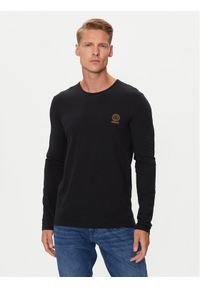 VERSACE - Versace Longsleeve AUU01007 1A10011 Czarny Regular Fit. Kolor: czarny. Materiał: bawełna. Długość rękawa: długi rękaw