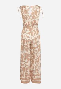 Born2be - Różowy Kopertowy Kombinezon z Wiskozą Wykończony Gumką w Talii z Materiałowym Paskiem Inatia. Okazja: na co dzień. Kolor: różowy. Materiał: wiskoza, materiał. Długość: długie. Styl: casual, elegancki #6