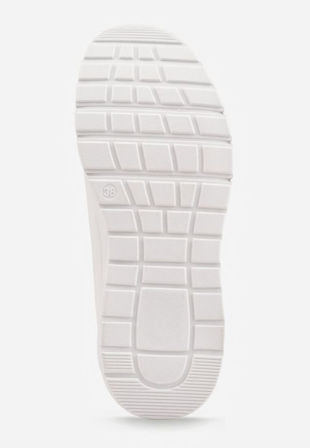 Renee - Białe Sneakersy na Platformie z Przezroczystą Wstawką i Suwakiem z Napisami Valentinae. Okazja: na co dzień. Kolor: biały. Materiał: jeans. Wzór: napisy. Obcas: na platformie. Wysokość obcasa: średni