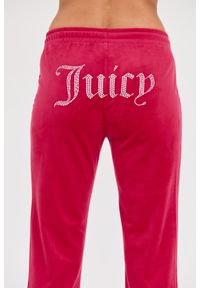 Juicy Couture - JUICY COUTURE Różowe spodnie dresowe Tina Track Pants. Kolor: różowy. Materiał: dresówka #4