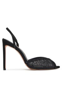 Eva Minge Sandały ROSE-SLT85016-208 Czarny. Kolor: czarny. Materiał: materiał