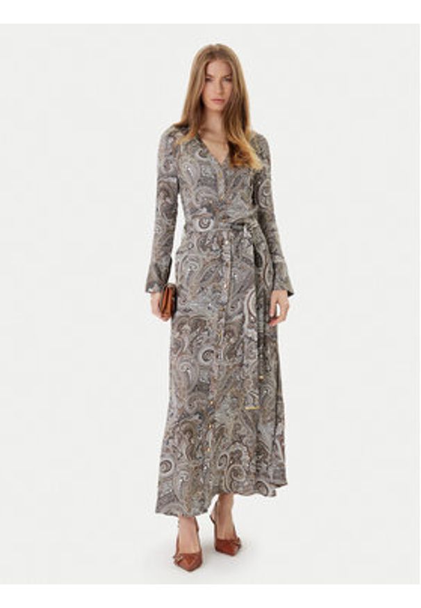Marciano Guess Sukienka koszulowa 5YGK47 7298A Beżowy Regular Fit. Kolor: beżowy. Materiał: wiskoza. Typ sukienki: koszulowe