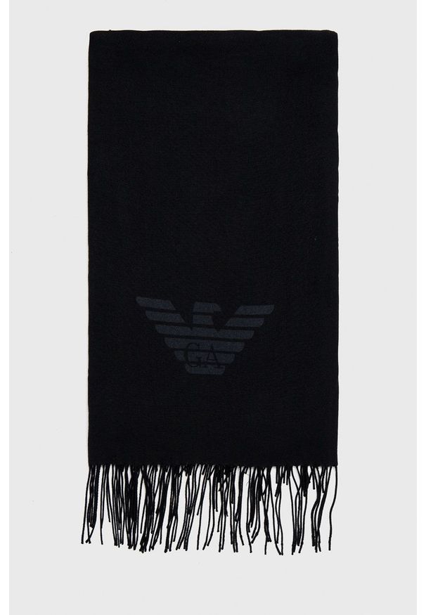Emporio Armani - Szalik. Kolor: czarny. Materiał: tkanina