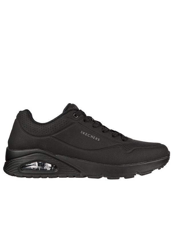 skechers - Buty Skechers Uno Stand on Air 52458BBK - czarne. Zapięcie: sznurówki. Kolor: czarny. Materiał: skóra, guma, syntetyk. Szerokość cholewki: normalna. Wzór: gładki. Model: Skechers Sport