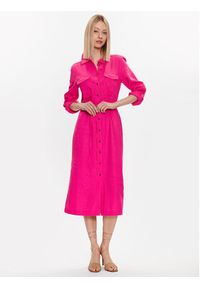 only - ONLY Sukienka koszulowa 15278720 Różowy Relaxed Fit. Kolor: różowy. Materiał: len, wiskoza. Typ sukienki: koszulowe #5