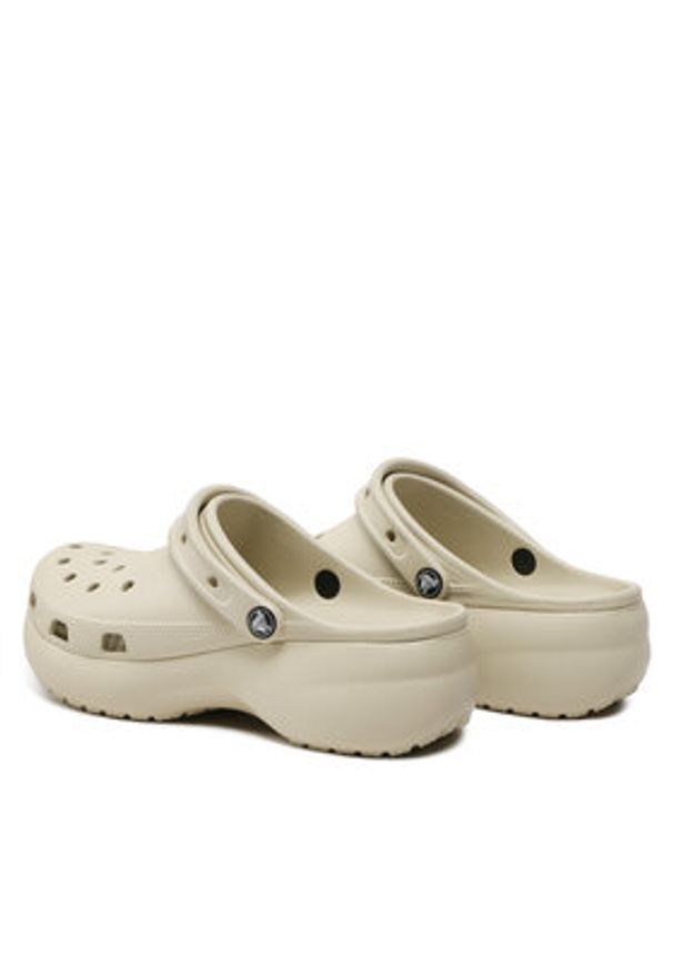 Crocs Klapki Classic Platform Clog W 206750 Beżowy. Kolor: beżowy. Obcas: na platformie