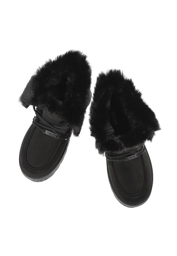 Big-Star - Czarne Śniegowce Big Star Ocieplane Obuwie Damskie. Kolor: czarny. Materiał: futro. Szerokość cholewki: normalna. Sezon: zima. Styl: klasyczny, elegancki