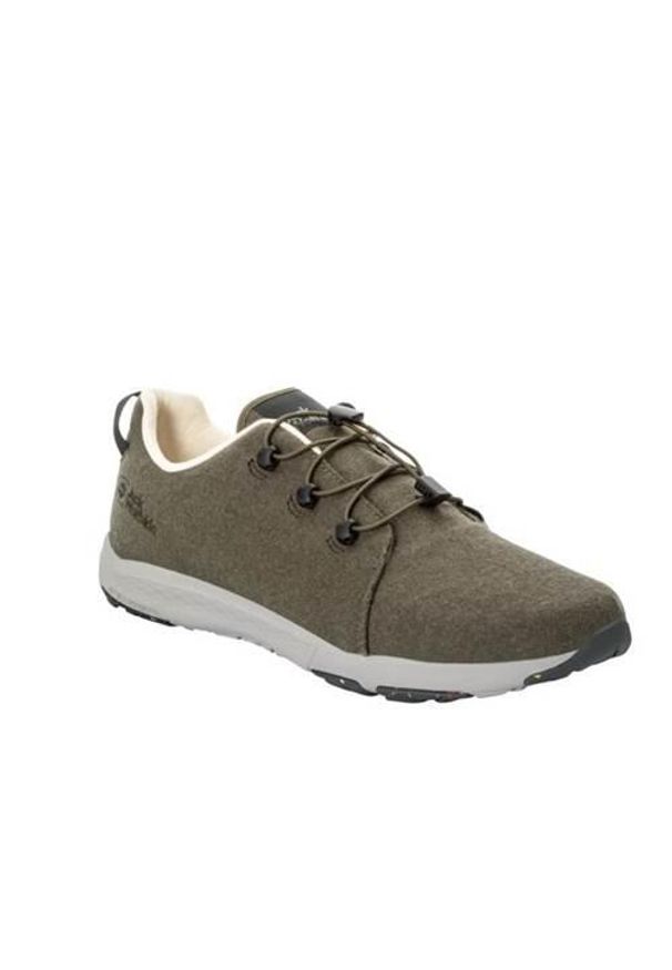 Buty do chodzenia męskie Jack Wolfskin Spirit Wool Low. Kolor: zielony. Materiał: tkanina, wełna. Szerokość cholewki: normalna. Sport: turystyka piesza