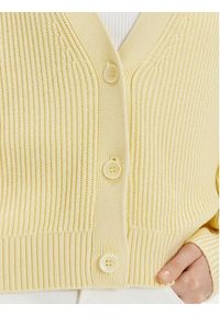 Tommy Jeans Kardigan Essential DW0DW17253 Żółty Relaxed Fit. Kolor: żółty. Materiał: bawełna