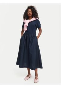 TOMMY HILFIGER - Tommy Hilfiger Sukienka codzienna WW0WW51148 Granatowy Regular Fit. Okazja: na co dzień. Kolor: niebieski. Materiał: bawełna. Typ sukienki: proste. Styl: casual #4