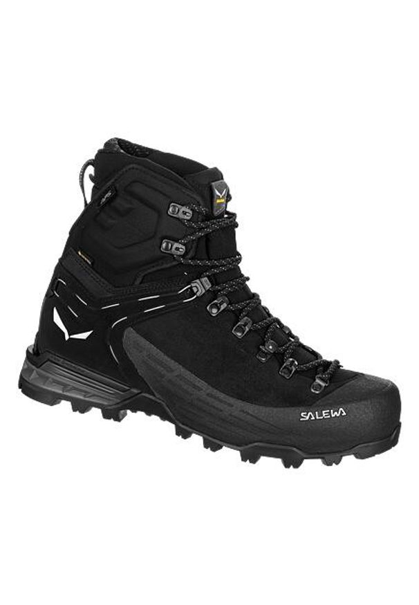Buty trekkingowe męskie Salewa Ortles Ascent Mid Gtx. Wysokość cholewki: za kostkę. Kolor: czarny. Materiał: zamsz, materiał, syntetyk. Szerokość cholewki: normalna