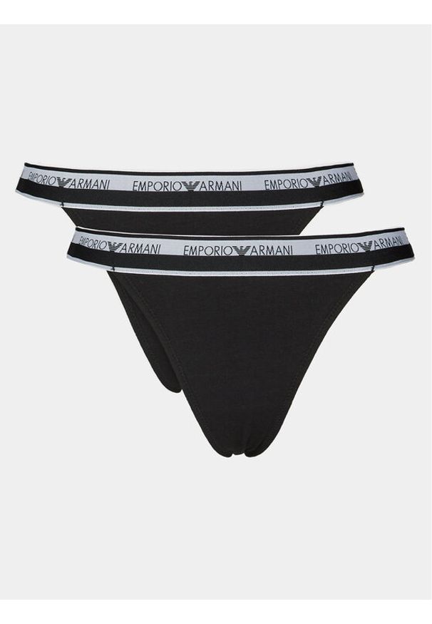 Emporio Armani Underwear Komplet 2 par stringów 164522 4R227 00020 Czarny. Kolor: czarny. Materiał: bawełna