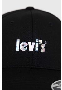 Levi's® - Levi's czapka z daszkiem kolor czarny z nadrukiem. Kolor: czarny. Wzór: nadruk. Styl: biznesowy #2