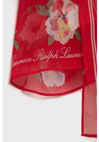 Lauren Ralph Lauren Szal jedwabny kolor czerwony wzorzysty. Kolor: czerwony. Materiał: jedwab