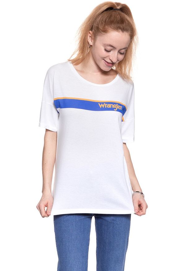 Wrangler - WRANGLER T SHIRT DAMSKI B&Y TRUCKER TEE WHITE W724LG412 112130927
