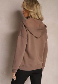 Renee - Brązowa Bawełniana Bluza z Sznurkami i Kapturem Tyche. Typ kołnierza: kaptur. Kolor: brązowy. Materiał: bawełna. Wzór: kolorowy #3