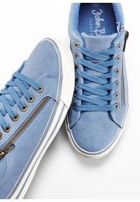 Sneakersy bonprix matowy niebieski. Kolor: niebieski. Materiał: syntetyk, materiał, skóra #5