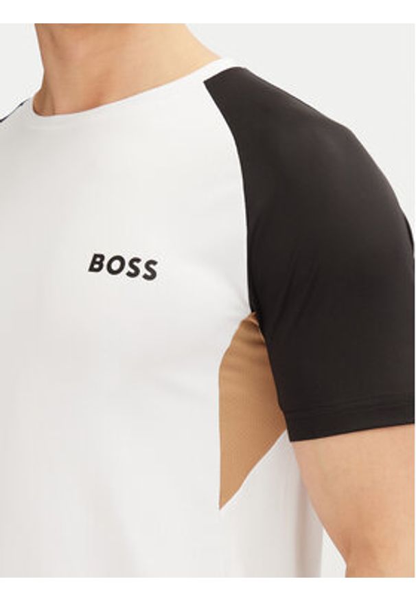 BOSS T-Shirt 50539114 Biały Slim Fit. Kolor: biały. Materiał: syntetyk