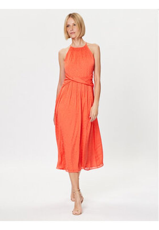 DKNY Sukienka codzienna DD3C3711 Koralowy Regular Fit. Okazja: na co dzień. Kolor: pomarańczowy. Materiał: syntetyk. Typ sukienki: proste. Styl: casual