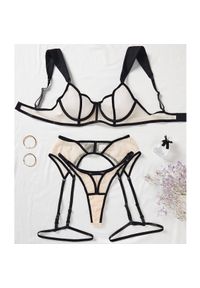 Intica - Komplet bielizny czteroczęściowy z delikatnych materiałów Joanie. Kolor: beżowy. Materiał: materiał #1