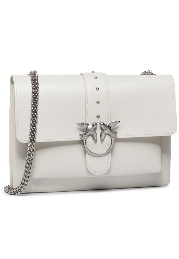 Pinko Torebka Love Big Soft Simply Cl PE 20 PLTT 1P21KT Y5FF Biały. Kolor: biały. Materiał: skórzane