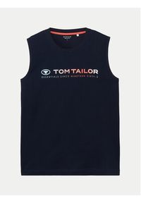 Tom Tailor Tank top 1041866 Granatowy Regular Fit. Kolor: niebieski. Materiał: bawełna