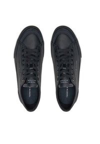 TOMMY HILFIGER - Tommy Hilfiger Sneakersy Corporate Vulc Leather FM0FM04953 Czarny. Kolor: czarny. Materiał: skóra #5