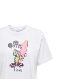 only - ONLY T-Shirt Mickey Minnie 15348126 Biały Regular Fit. Kolor: biały. Materiał: bawełna