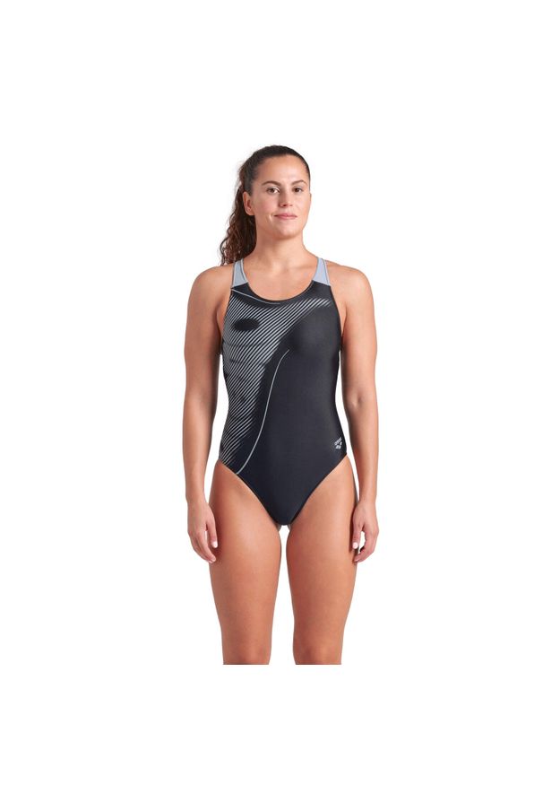 Damski kostium kąpielowy 1-częściowy Arena Bright Glare. Kolor: czarny