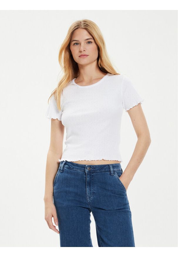 Brave Soul T-Shirt LTS-568ADRI1 Biały Straight Fit. Kolor: biały. Materiał: bawełna