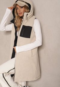 Renee - Czarna Dwustronna Kamizelka z Barankowym Futerkiem i Pikowanymi Przeszyciami z Kapturem Lertitana. Typ kołnierza: kaptur. Kolor: czarny. Materiał: futro. Styl: elegancki #3