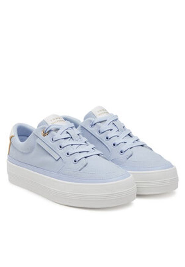 TOMMY HILFIGER - Tommy Hilfiger Sneakersy Essential Vulc Textile Sneaker FW0FW08323 Niebieski. Kolor: niebieski. Materiał: materiał